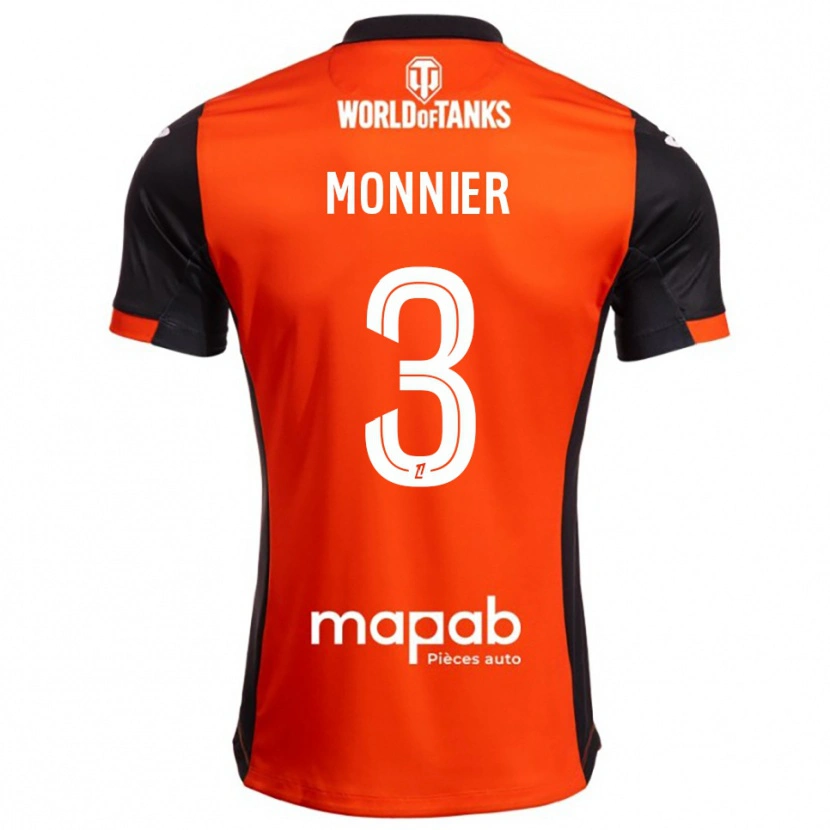 Danxen Femme Maillot Isaac Monnier #3 Noir Orange Tenues Domicile 2025/26 T-Shirt