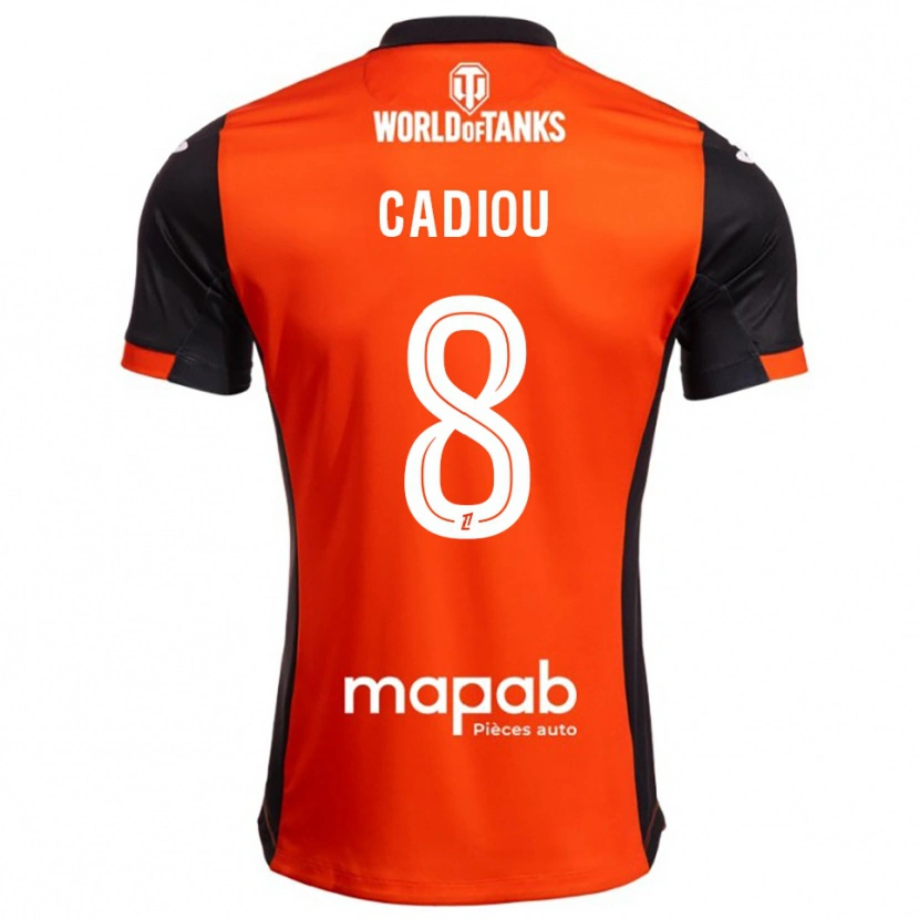 Danxen Femme Maillot Noah Cadiou #8 Noir Orange Tenues Domicile 2025/26 T-Shirt