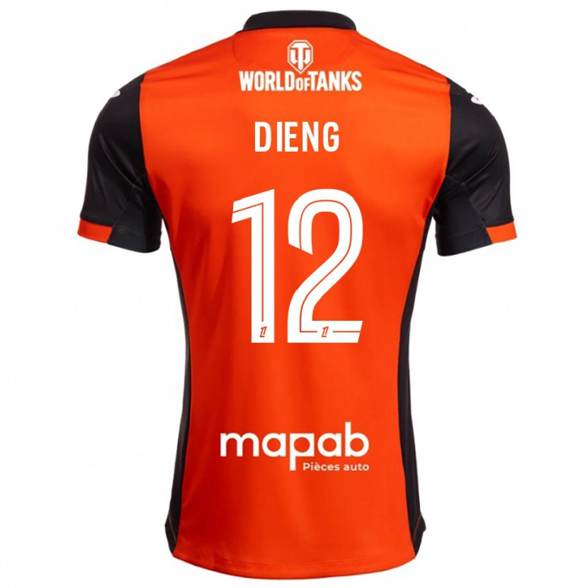 Danxen Femme Maillot Bamba Dieng #12 Noir Orange Tenues Domicile 2025/26 T-Shirt