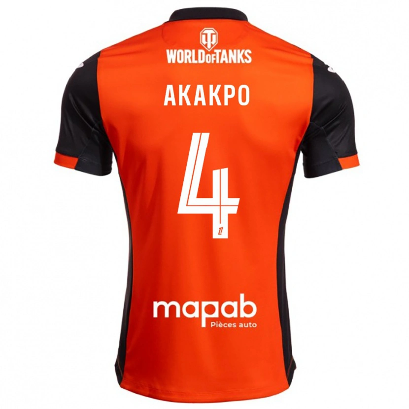 Danxen Femme Maillot Izak Akakpo #4 Noir Orange Tenues Domicile 2025/26 T-Shirt