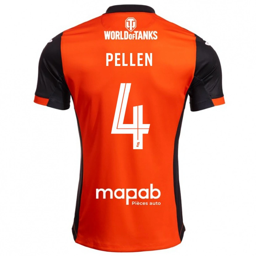 Danxen Femme Maillot Louise Pellen #4 Noir Orange Tenues Domicile 2025/26 T-Shirt