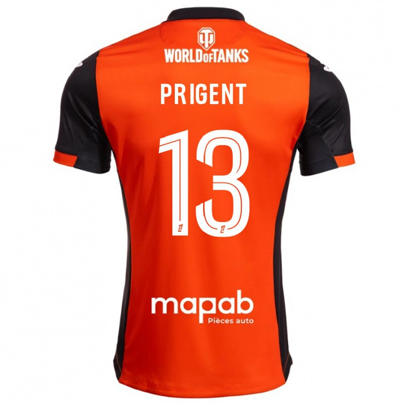 Danxen Femme Maillot Matéo Prigent #13 Noir Orange Tenues Domicile 2025/26 T-Shirt