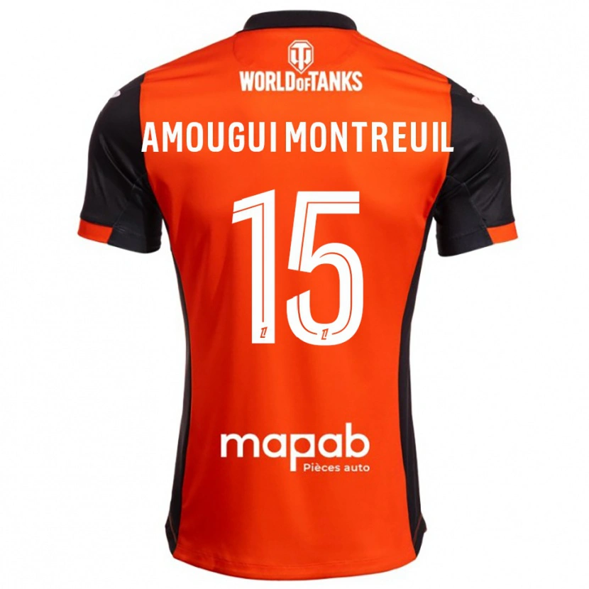 Danxen Femme Maillot Maceo Amougui Montreuil #15 Noir Orange Tenues Domicile 2025/26 T-Shirt