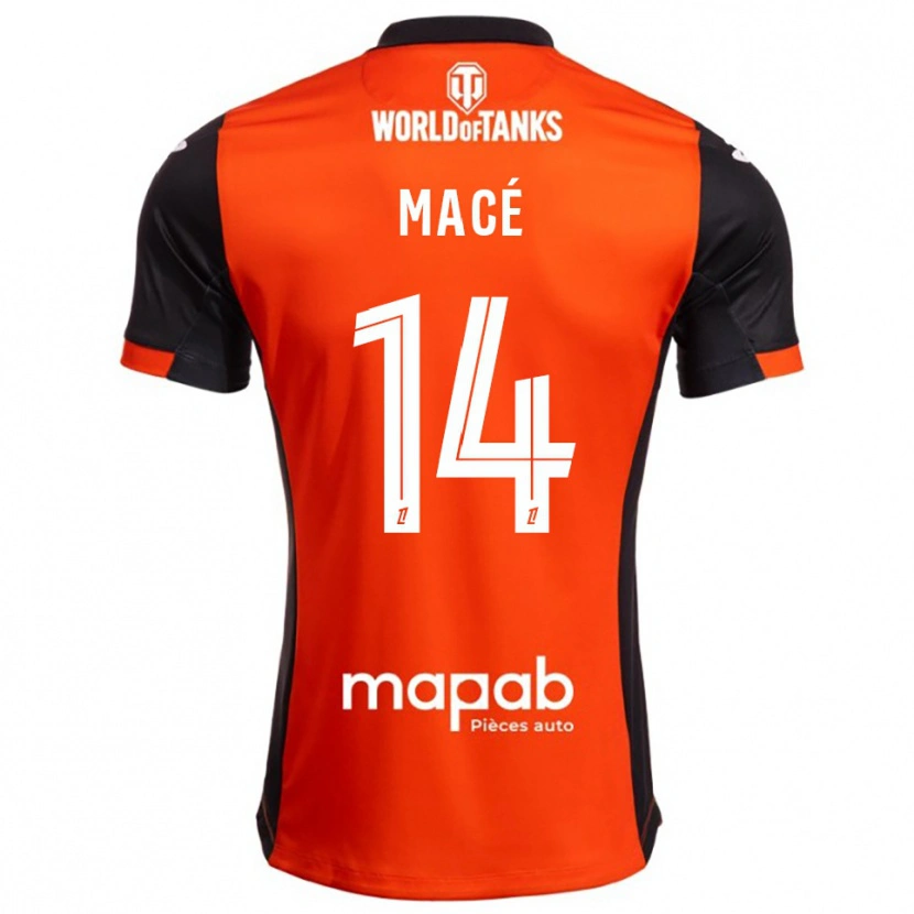 Danxen Femme Maillot Marine Macé #14 Noir Orange Tenues Domicile 2025/26 T-Shirt