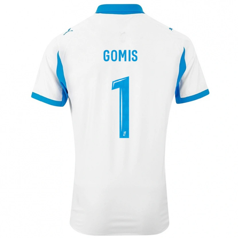 Danxen Femme Maillot Ibrahim Gomis #1 Blanc Bleu Ciel Tenues Domicile 2025/26 T-Shirt