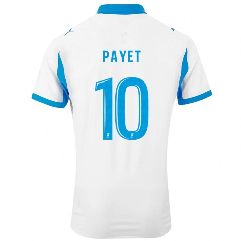 Danxen Femme Maillot Dimitri Payet #10 Blanc Bleu Ciel Tenues Domicile 2025/26 T-Shirt