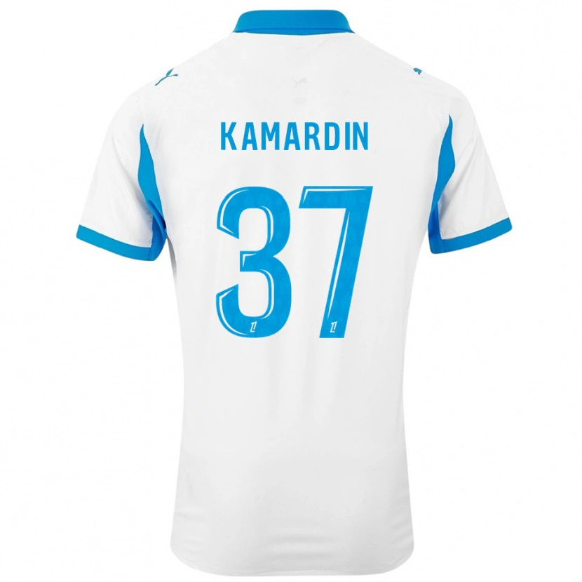 Danxen Femme Maillot Aaron Kamardin #37 Blanc Bleu Ciel Tenues Domicile 2025/26 T-Shirt