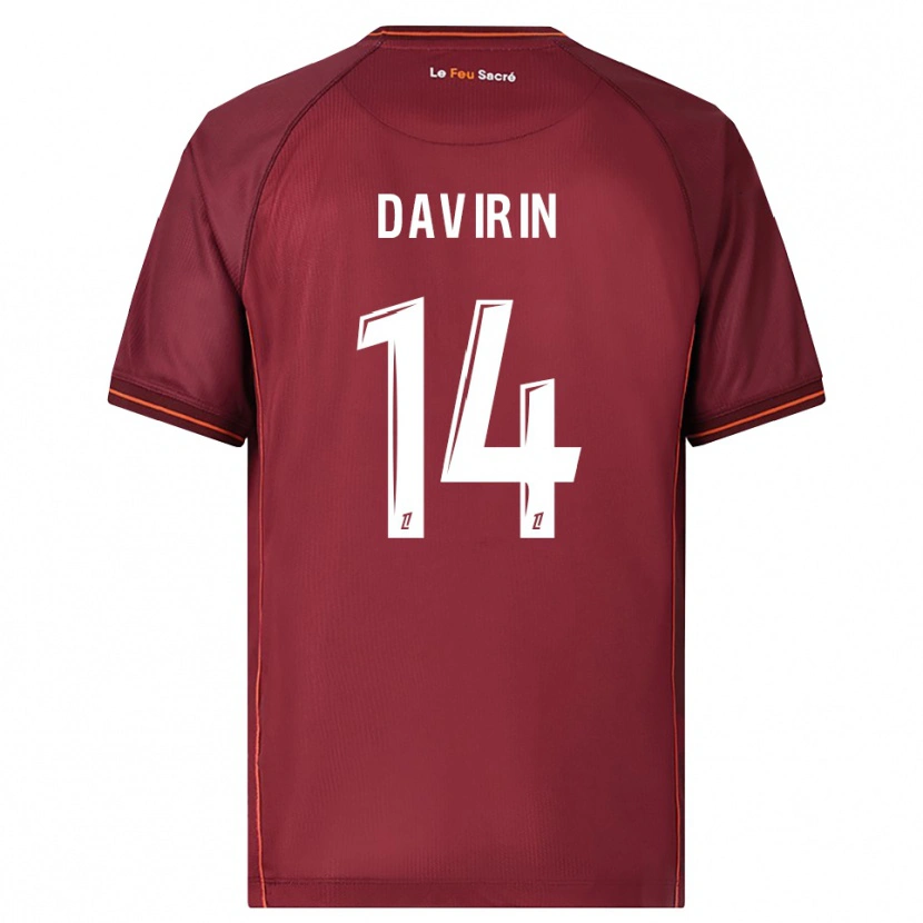 Danxen Femme Maillot Pierre-Alexandre Davirin #14 Bourgogne Blanc Tenues Domicile 2025/26 T-Shirt