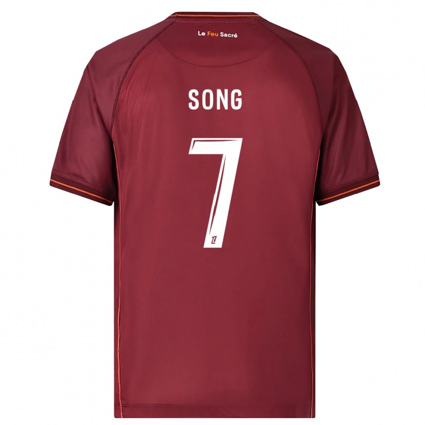Danxen Femme Maillot Bryan Song #7 Bourgogne Blanc Tenues Domicile 2025/26 T-Shirt
