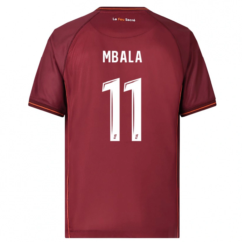 Danxen Femme Maillot Nathan Mbala #11 Bourgogne Blanc Tenues Domicile 2025/26 T-Shirt