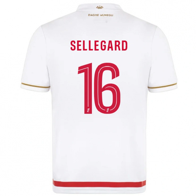 Danxen Femme Maillot Alexander Sellegard #16 Rouge Blanc Tenues Domicile 2025/26 T-Shirt