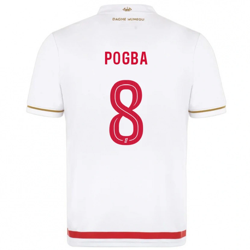 Danxen Femme Maillot Paul Pogba #8 Rouge Blanc Tenues Domicile 2025/26 T-Shirt