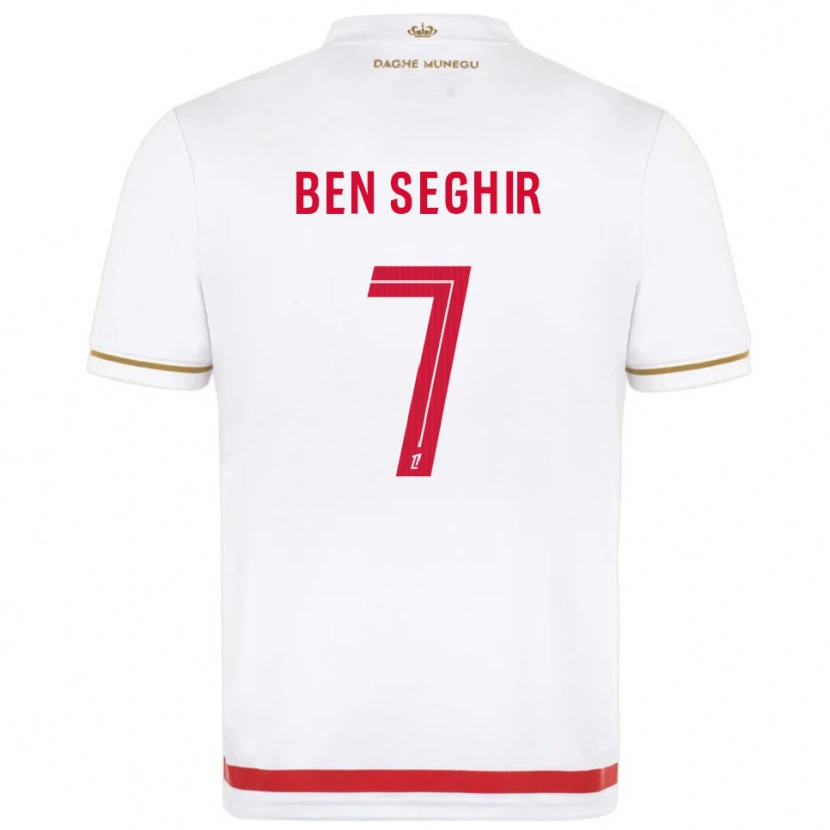 Danxen Femme Maillot Eliesse Ben Seghir #7 Rouge Blanc Tenues Domicile 2025/26 T-Shirt