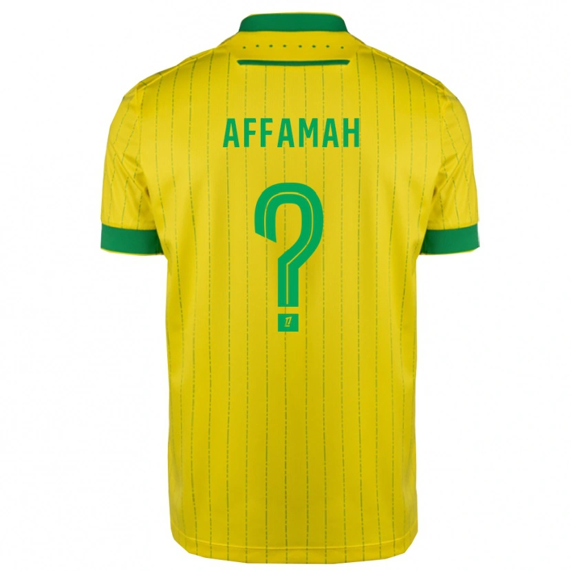 Danxen Femme Maillot Joe-Loïc Affamah #0 Jaune Vert Tenues Domicile 2025/26 T-Shirt