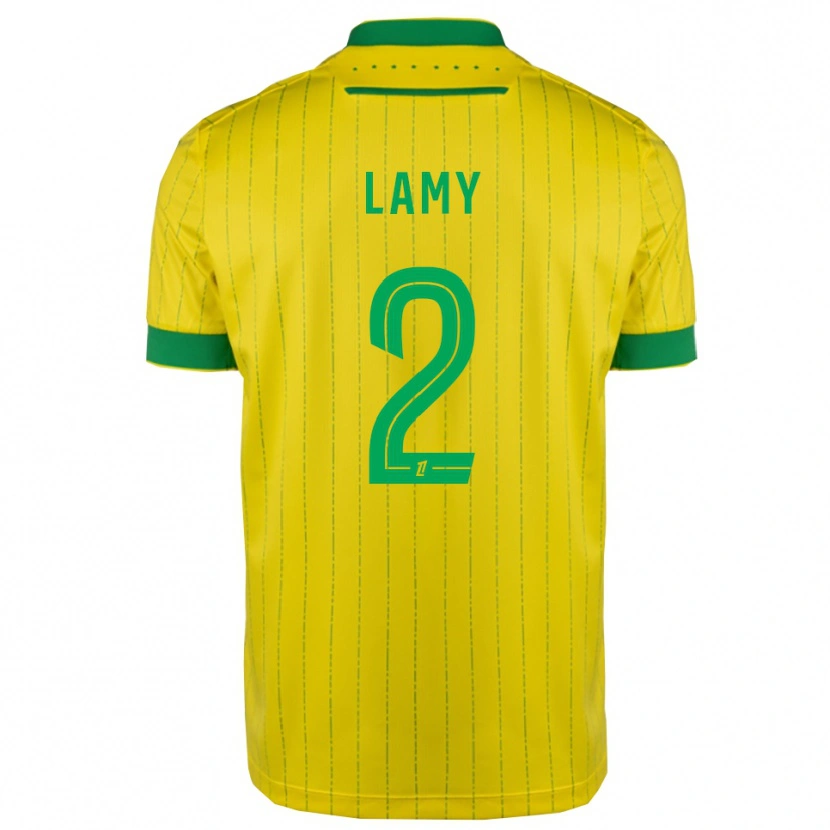 Danxen Femme Maillot Hugo Lamy #2 Jaune Vert Tenues Domicile 2025/26 T-Shirt