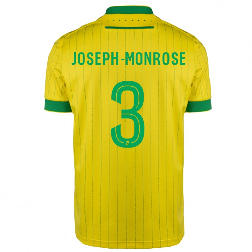 Danxen Femme Maillot Florian Joseph-Monrose #3 Jaune Vert Tenues Domicile 2025/26 T-Shirt