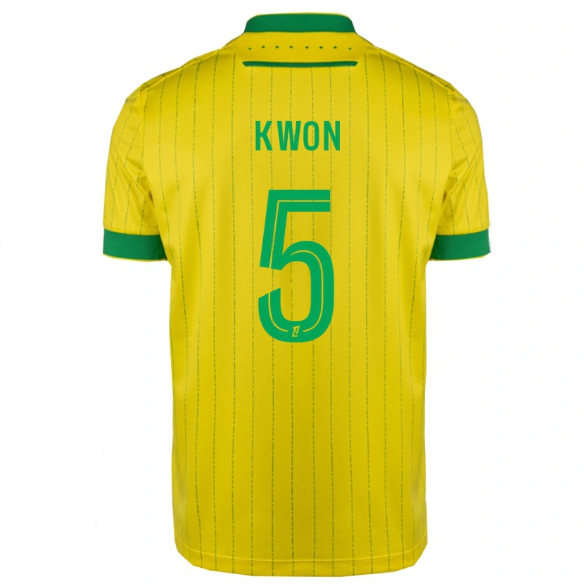 Danxen Femme Maillot Hyeok-Kyu Kwon #5 Jaune Vert Tenues Domicile 2025/26 T-Shirt
