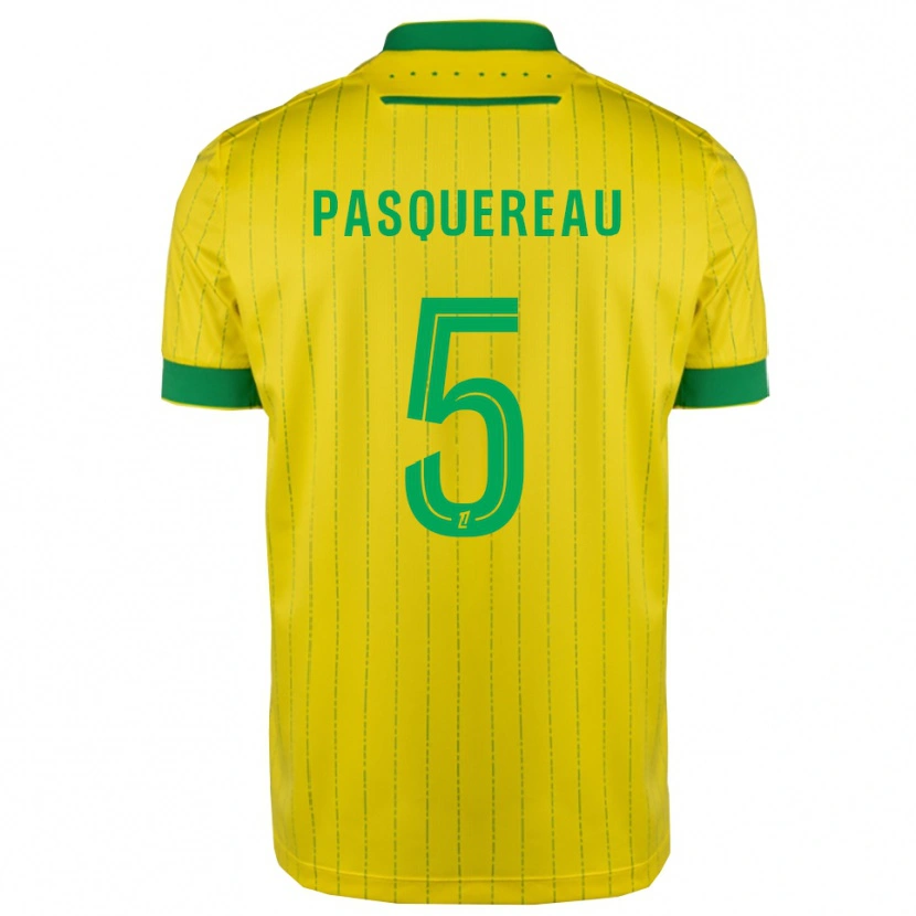 Danxen Femme Maillot Julie Pasquereau #5 Jaune Vert Tenues Domicile 2025/26 T-Shirt
