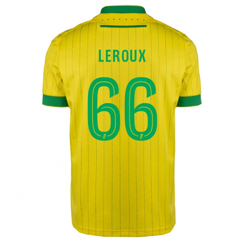 Danxen Femme Maillot Louis Leroux #66 Jaune Vert Tenues Domicile 2025/26 T-Shirt