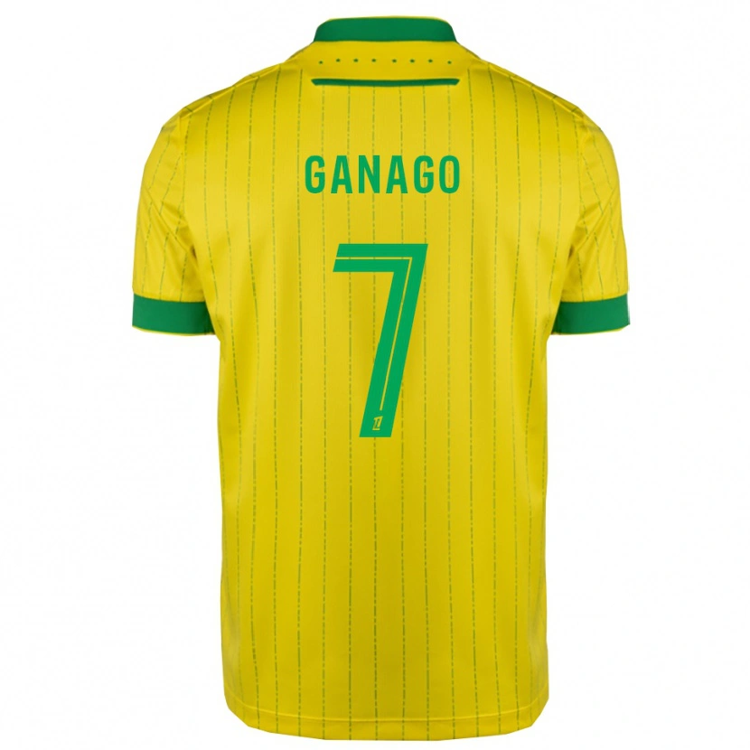 Danxen Femme Maillot Ignatius Ganago #7 Jaune Vert Tenues Domicile 2025/26 T-Shirt