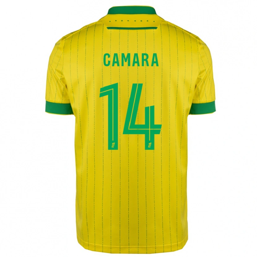 Danxen Femme Maillot Klaus Camara #14 Jaune Vert Tenues Domicile 2025/26 T-Shirt