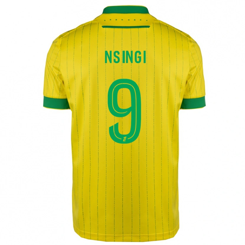 Danxen Femme Maillot Plamedi Nsingi #9 Jaune Vert Tenues Domicile 2025/26 T-Shirt