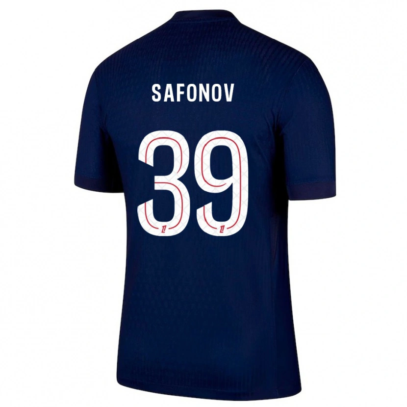 Danxen Femme Maillot Matvey Safonov #39 Marine Rouge Tenues Domicile 2025/26 T-Shirt