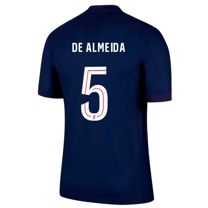 Danxen Femme Maillot Élisa De Almeida #5 Marine Rouge Tenues Domicile 2025/26 T-Shirt