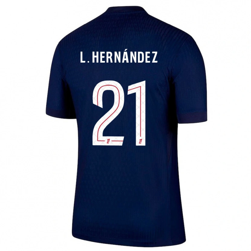 Danxen Femme Maillot Lucas Hernández #21 Marine Rouge Tenues Domicile 2025/26 T-Shirt