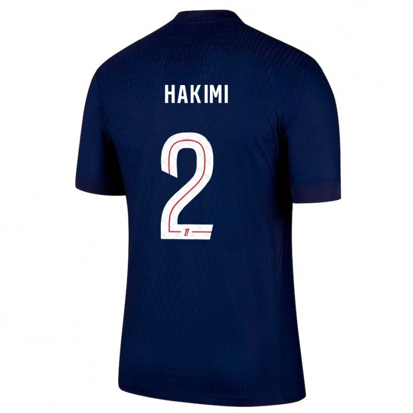 Danxen Femme Maillot Achraf Hakimi #2 Marine Rouge Tenues Domicile 2025/26 T-Shirt