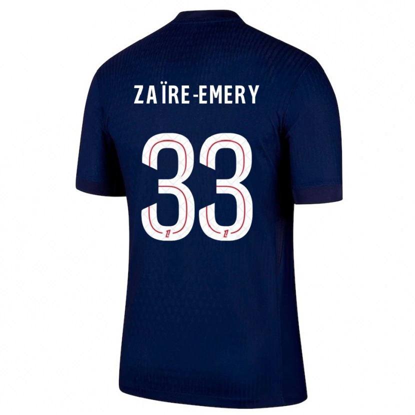 Danxen Femme Maillot Warren Zaïre-Emery #33 Marine Rouge Tenues Domicile 2025/26 T-Shirt