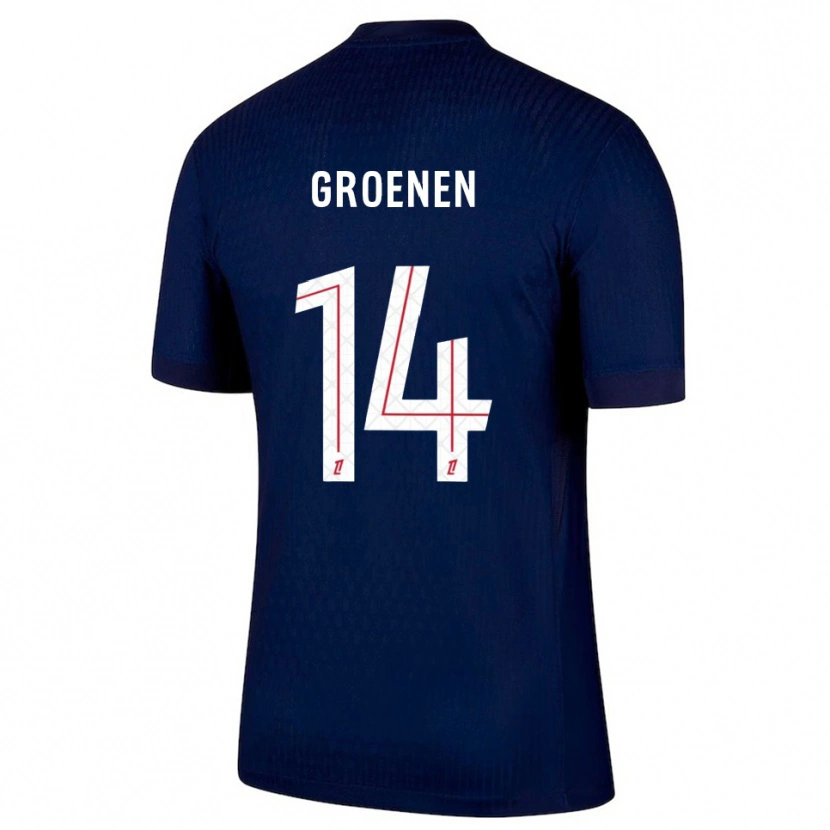 Danxen Femme Maillot Jackie Groenen #14 Marine Rouge Tenues Domicile 2025/26 T-Shirt