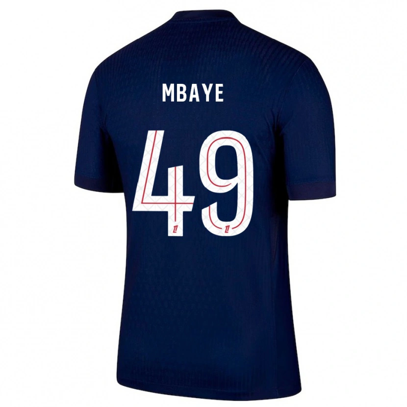 Danxen Femme Maillot Ibrahim Mbaye #49 Marine Rouge Tenues Domicile 2025/26 T-Shirt