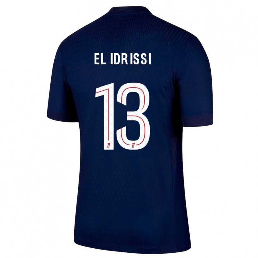 Danxen Femme Maillot Mohamed-Amine El Idrissi #13 Marine Rouge Tenues Domicile 2025/26 T-Shirt