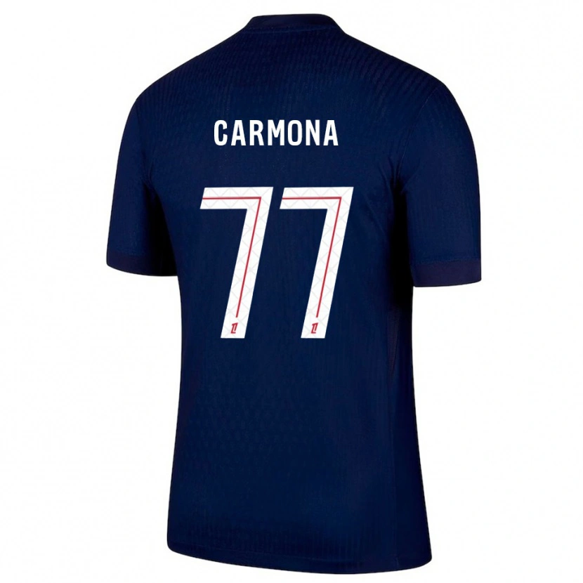 Danxen Femme Maillot Olga Carmona #77 Marine Rouge Tenues Domicile 2025/26 T-Shirt