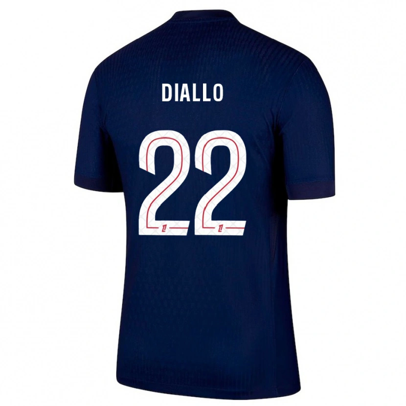 Danxen Femme Maillot Abdou Diallo #22 Marine Rouge Tenues Domicile 2025/26 T-Shirt