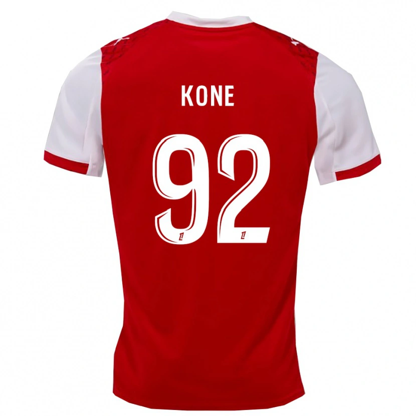 Danxen Femme Maillot Abdoul Koné #92 Rouge Blanc Tenues Domicile 2025/26 T-Shirt