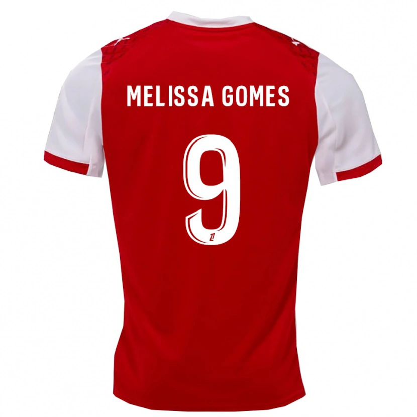 Danxen Femme Maillot Melissa Ferreira Gomes #9 Rouge Blanc Tenues Domicile 2025/26 T-Shirt