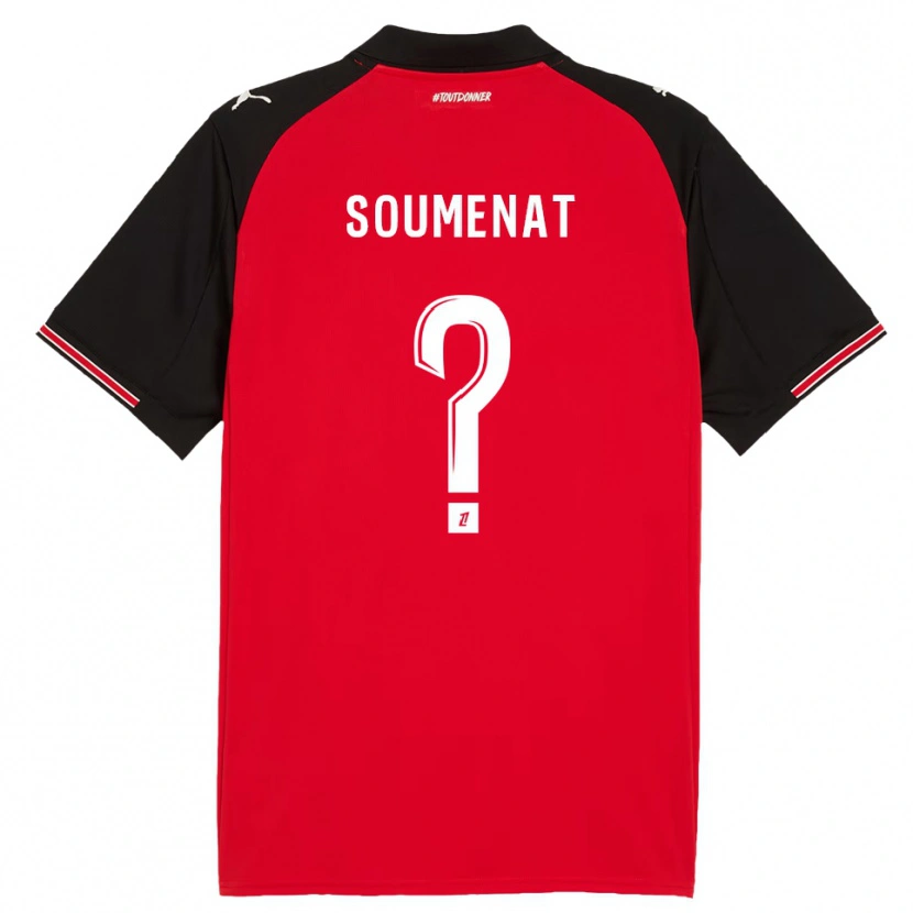 Danxen Femme Maillot Flavien Soumenat #0 Rouge Noir Tenues Domicile 2025/26 T-Shirt