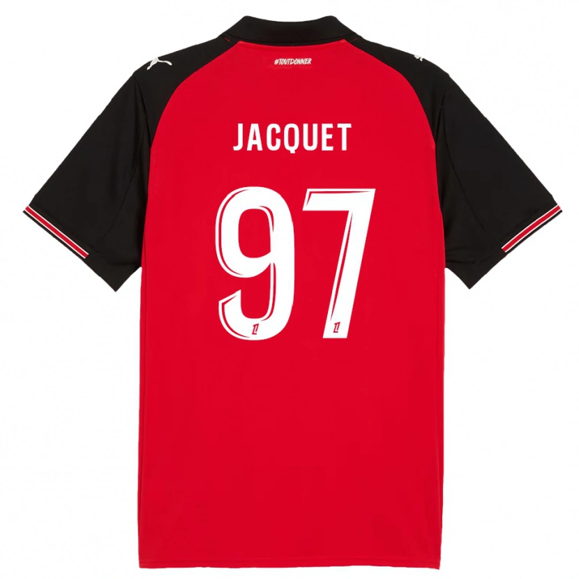 Danxen Femme Maillot Jérémy Jacquet #97 Rouge Noir Tenues Domicile 2025/26 T-Shirt