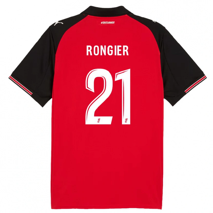 Danxen Femme Maillot Valentin Rongier #21 Rouge Noir Tenues Domicile 2025/26 T-Shirt