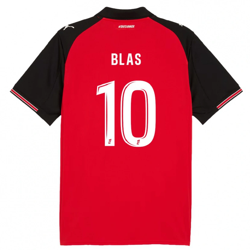 Danxen Femme Maillot Ludovic Blas #10 Rouge Noir Tenues Domicile 2025/26 T-Shirt