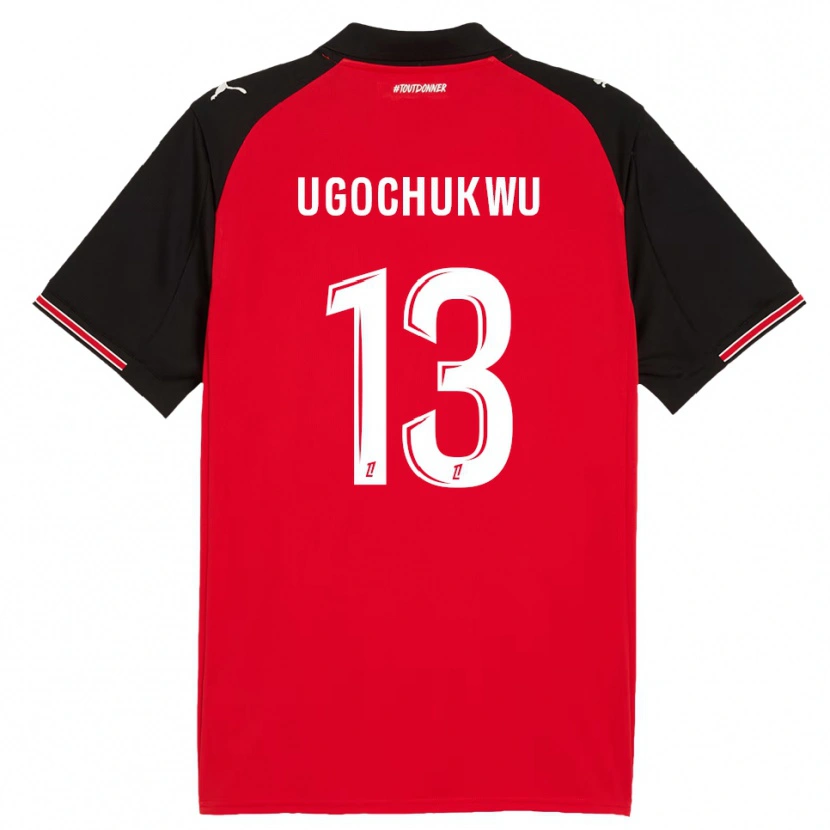 Danxen Femme Maillot Chibuike Ugochukwu #13 Rouge Noir Tenues Domicile 2025/26 T-Shirt