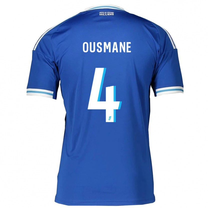 Danxen Femme Maillot Abdoulaye Ousmane #4 Bleu Blanc Tenues Domicile 2025/26 T-Shirt