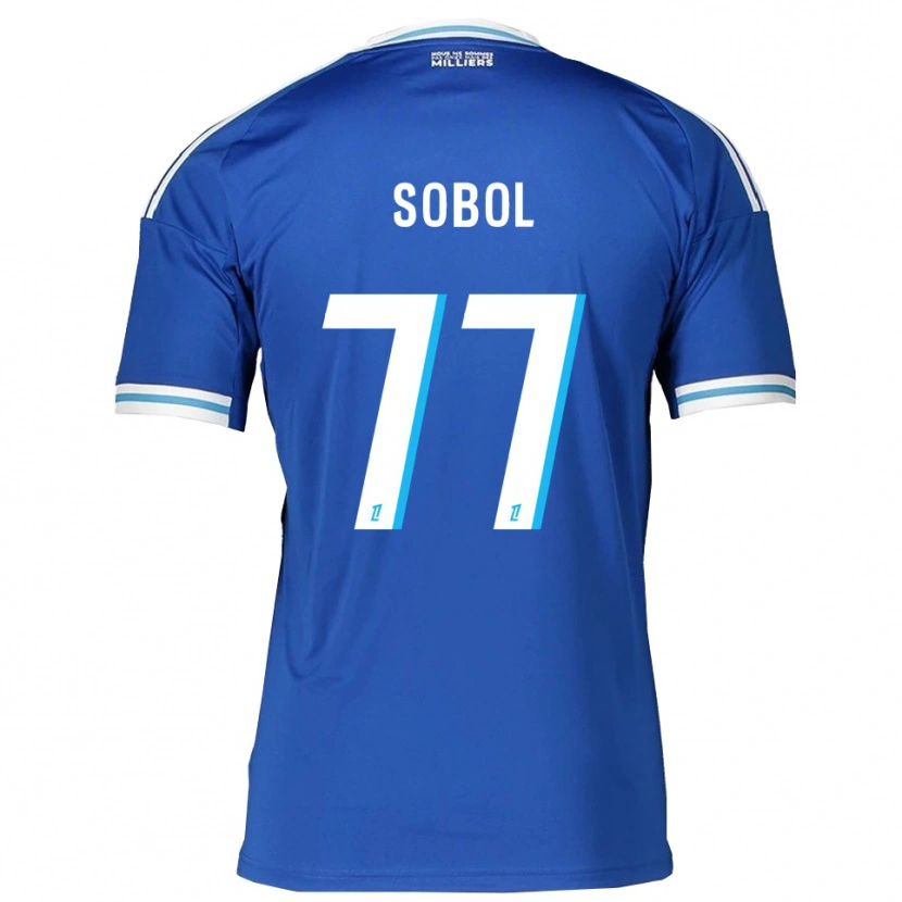 Danxen Femme Maillot Eduard Sobol #77 Bleu Blanc Tenues Domicile 2025/26 T-Shirt