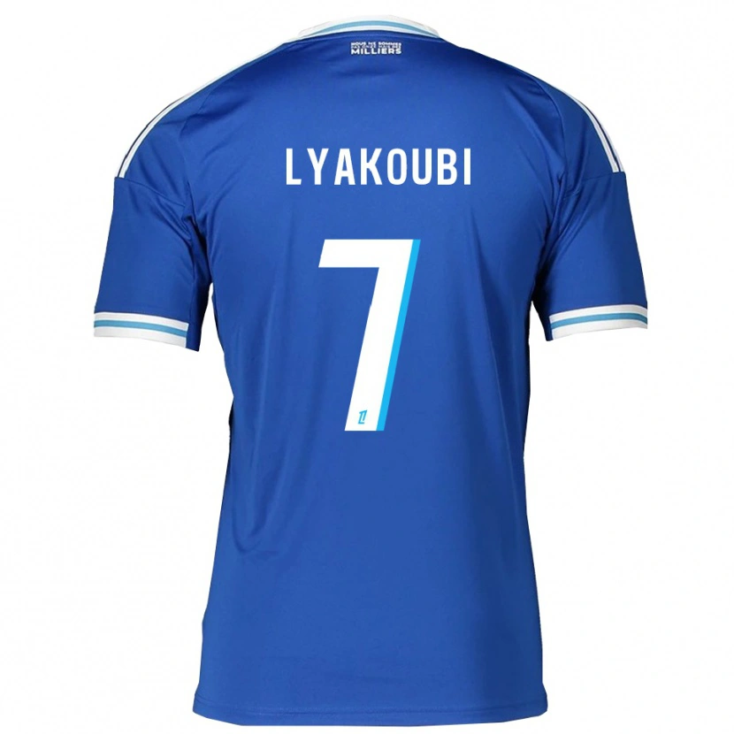 Danxen Femme Maillot Oussama Lyakoubi #7 Bleu Blanc Tenues Domicile 2025/26 T-Shirt