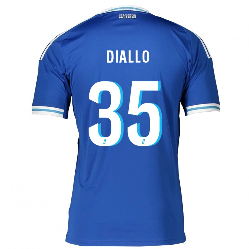 Danxen Femme Maillot Tidiane Diallo #35 Bleu Blanc Tenues Domicile 2025/26 T-Shirt