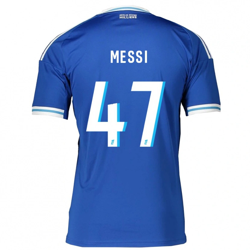 Danxen Femme Maillot Rayane Messi #47 Bleu Blanc Tenues Domicile 2025/26 T-Shirt