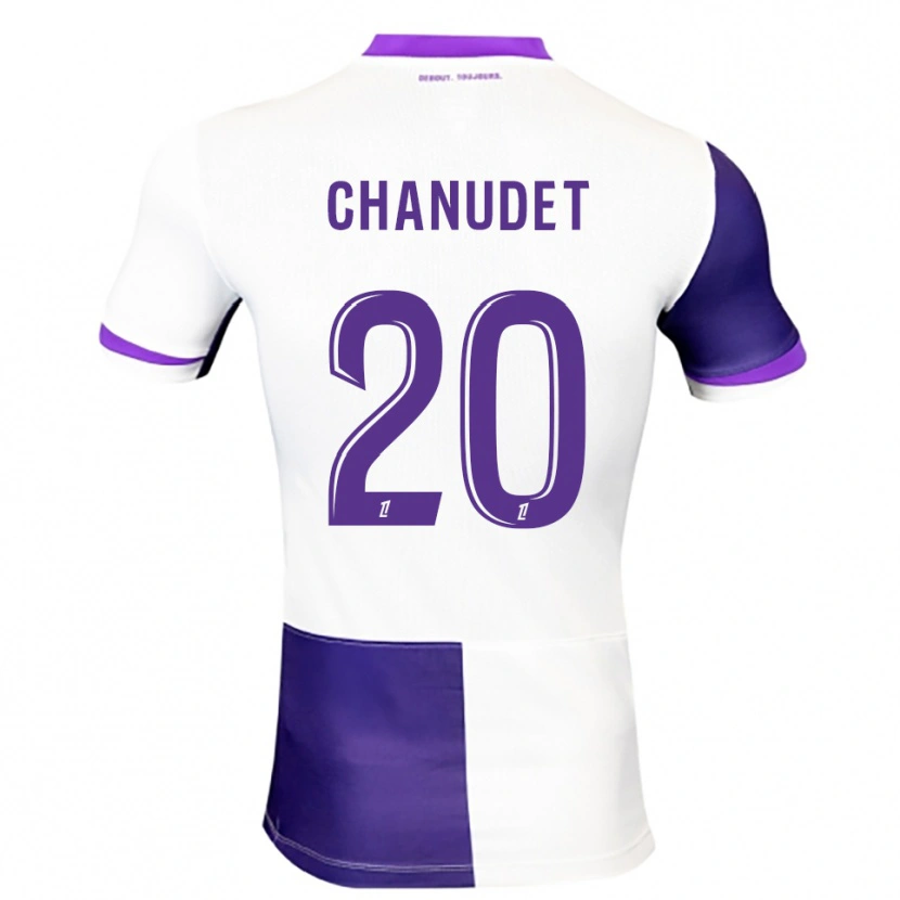 Danxen Femme Maillot Coralie Chanudet #20 Violet Blanc Tenues Domicile 2025/26 T-Shirt