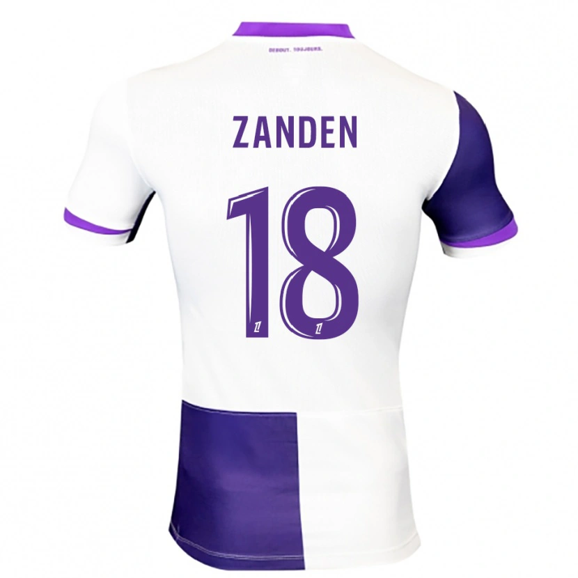 Danxen Femme Maillot Oliver Zandén #18 Violet Blanc Tenues Domicile 2025/26 T-Shirt